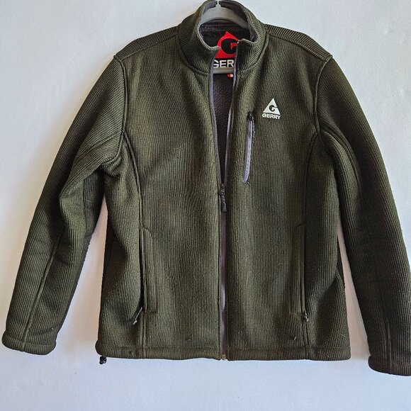 GERRY Woven Jacket Dark Green Full Zip Men's L - Picture 1 of 9
